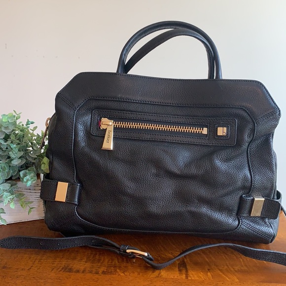 BOTKIER black leather tote bag purse with crossbody strap✨ - Picture 1 of 9